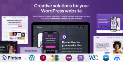 Pintex - Mobile App & Software Landing Page WordPress Theme