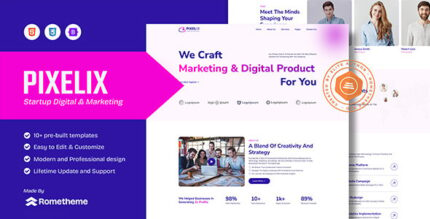 Pixelix - Digital Startup Agency HTML Template