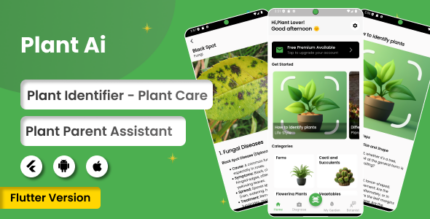 Plant AI - Plant Identifier Plant Care Flutter AndroidiOS Full Application Premium Plan