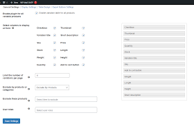 Product Variations Table for WooCommerce