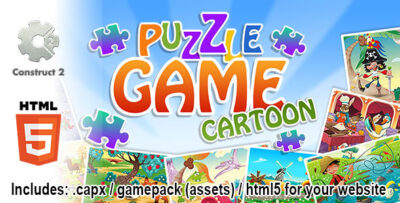 Puzzle Game Cartoon - Construct 2 Source Code and HTML5 Files for your Site