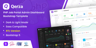 Qerza - PHP Job Portal Admin Dashboard Bootstrap Template