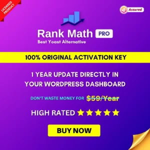 Rank math seo pro with original license key Activation for Auto update