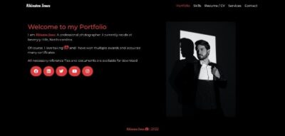 React, Bootstrap photographer's portfolio template