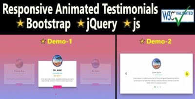 Responsive Animated Testimonials - Bootstrap jQuery js