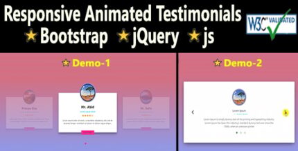 Responsive Animated Testimonials - Bootstrap jQuery js