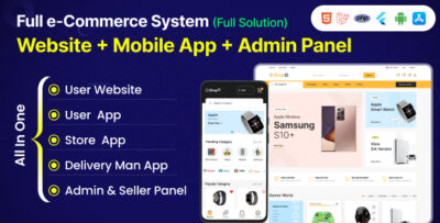 Shopo - Multivendor eCommerce Admin Panel, Website + User, Seller & Deliveryman Flutter App