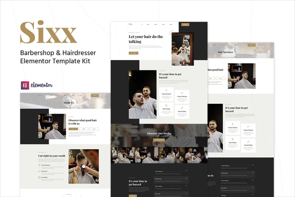 Sixx - Barbershop & Hairdresser Elementor Template Kit Sixx - Barbershop & Hairdresser Elementor Template Kit