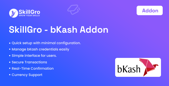 SkillGro - Course & Learning Management System (LMS) bKash Addon SkillGro - Course & Learning Management System (LMS) bKash Addon