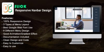 Slick - Responsive Navbar Design