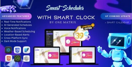 Smart Scheduler with Smart clock using React JS increase your productivity and manage your time.