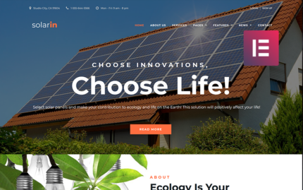 Solarin - Solar Energy Company Elementor WordPress Theme