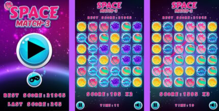 Space Match3 - HTML5 Game + Android + AdMob (Construct 3 Construct 2 Capx)