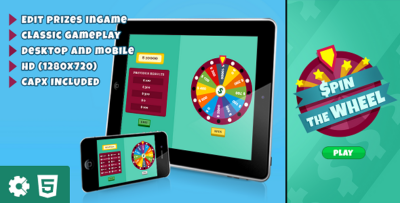 Spin the Wheel - HTML5 Game (.c3p & .capx)