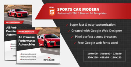 Sports Car Modern Banner Ads - HTML5 GWD Template