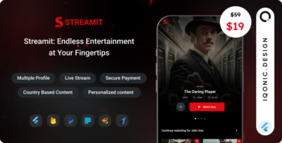 Streamit - OTT Streaming Flutter App (Add-on)