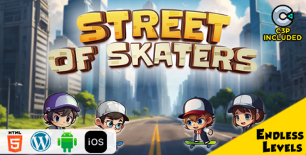 Street of Skater HTML5 Construct 3 Game