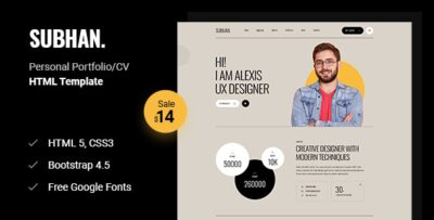 Subhan - Personal PortfolioCV HTML Template