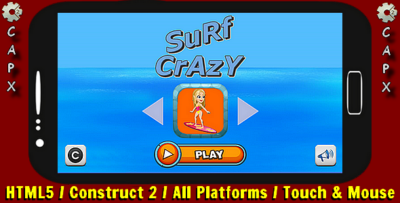 Surf Crazy HTML5 Game - Construct 2 CAPX