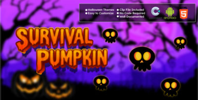 Survival Pumpkin Game - Platformer Game - HTML5, android Construct 3