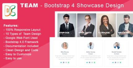 Team - Bootstrap 4 Team Members Showcase