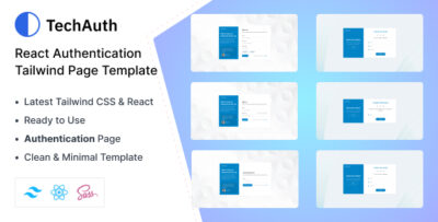 TechAuth - React Auth Pages Tailwind Template