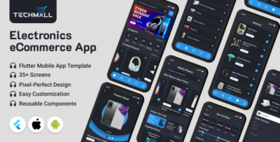 TechMall - Electronics eCommerce Store Flutter Mobile App Template Android & iOS UI Kit