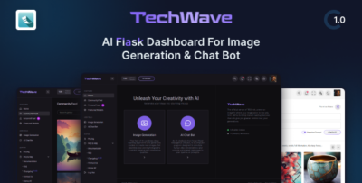 TechWave - AI Flask Dashboard for Image Generation & Chat Bot