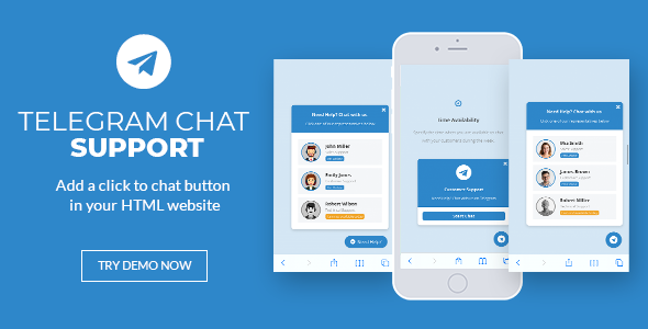 Telegram Chat Support - jQuery Plugin Telegram Chat Support - jQuery Plugin