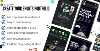 The Champ - A Sports Player Portfolio React JS Template