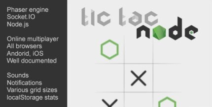 Tic Tac Node - Online multiplayer with Cordova AndoridiOS (Node.js, Socket.IO, Phaser engine)