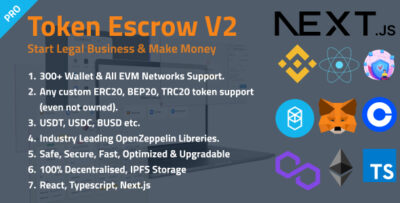 Token Escrow - Decentralised Web3 ERC20, BEP20, TRC20 Supported Escrow Platform