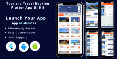 Tour & Travel Booking Flutter iOSAndroid App Template Flutter Travel Planner