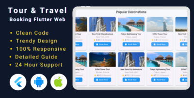 Tour and Travel Booking Website with Flutter Web Template Travel Agency Website Flutter Web