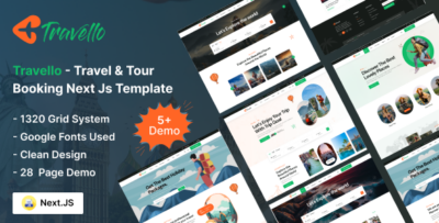 Travello Tour & Travel Booking Next js Template