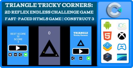 Triangle Tricky Corners 2D Reflex Endless Challenge Game - Fast-Paced Html5 Game Construct 3