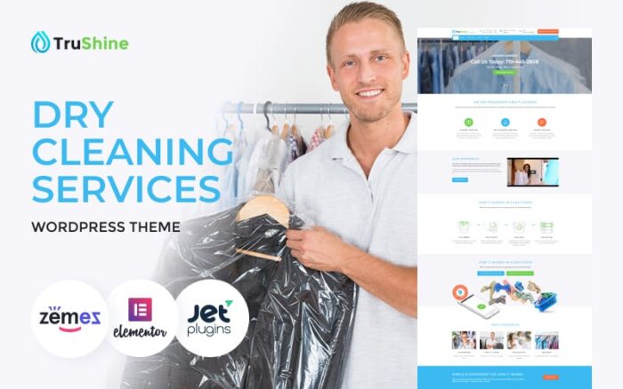 TruShine Laundry Service WordPress Theme