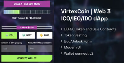 VirtexCoin Web 3 ICOIEOIDO dApp - Crypto Fund Raiser