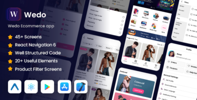 Wedo - Ecommerce React Native Expo Mobile App Template