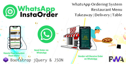 WhatsApp InstaOrder - ContactLess WhatsApp Ordering Restaurant Menu - Takeaway Delivery Table