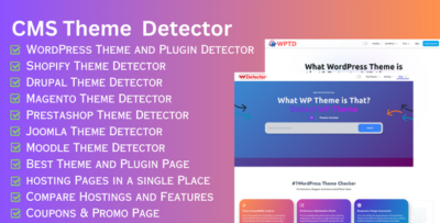 WordPress Theme Detector Shopify Theme Detector Magento Theme Detector React NextJS script