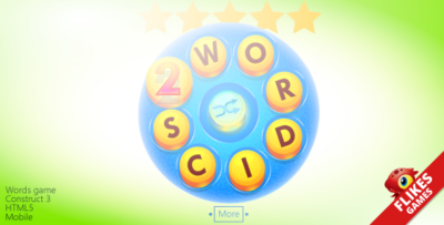 Wordics 2 - Construct 3 Template words game + mobileHTML5