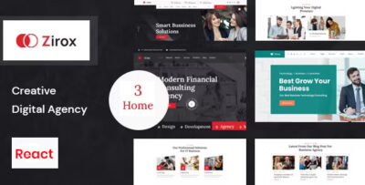 Zirox - React JS Creative Digital Agency Template