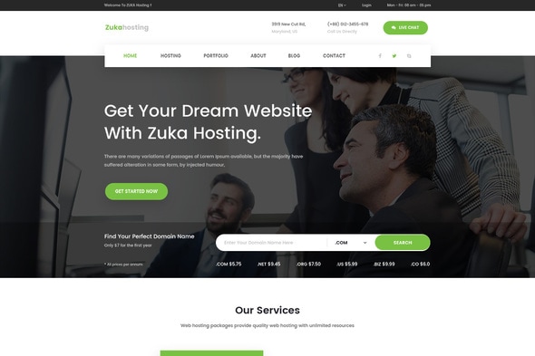 Zukahost - Domain & Web Hosting Template Kit Zukahost - Domain & Web Hosting Template Kit