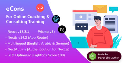 eCons - Online Coaching & Consulting React Next.js 14+ LMS System