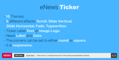 eNews Ticker - Breaking News Ticker