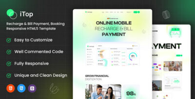 iTop – Mobile Recharge and Bill Payment HTML Template