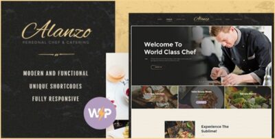 Alanzo Personal Chef & Wedding Catering Event WordPress Theme