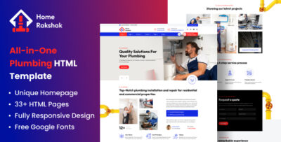 All In One Plumbing Repair Services HTML Template - Home Rakshak