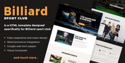 Billiard - Creative Sporting WordPress Theme